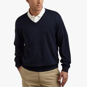 Greg Norman Natural Performance Navy Pima Cotton Pullover. Size Large. NWT.